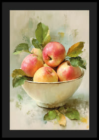 En fräsch blandning av äpplen i en skål ger liv åt rummet-4