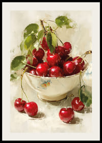 Brilliant red cherries in an elegant bowl-2