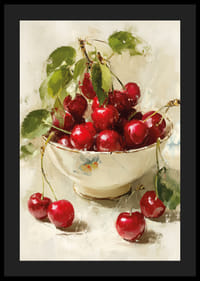 Brilliant red cherries in an elegant bowl-4