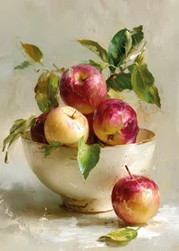 Vibrant apples in a bowl create colorful autumn charm-7