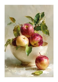 Vibrant apples in a bowl create colorful autumn charm-1