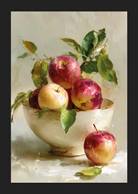 Vibrant apples in a bowl create colorful autumn charm-5