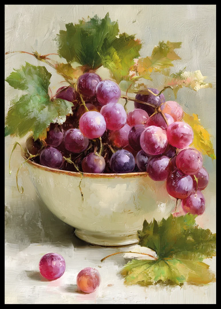 Delicious grapes in a classic bowl provide timeless elegance-12