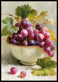 Deliciosas uvas en un clásico cuenco que aportan una elegancia atemporal-2