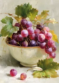 Delicious grapes in a classic bowl provide timeless elegance-7