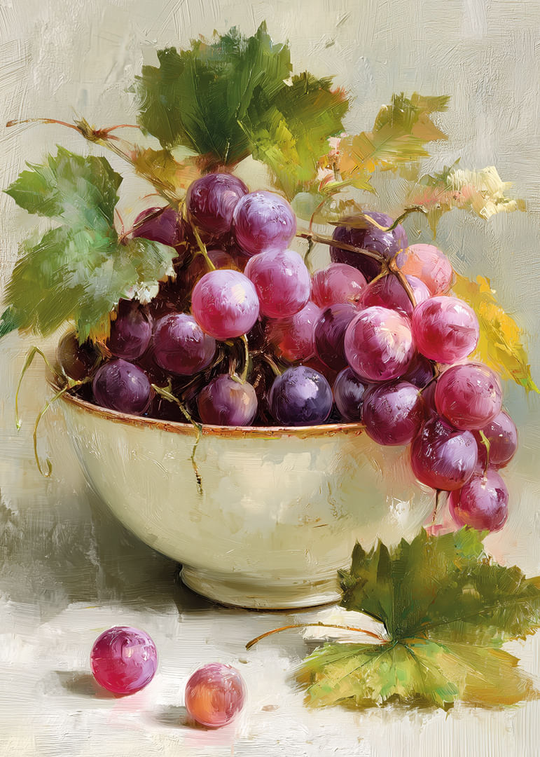 Deliciosas uvas en un clásico cuenco que aportan una elegancia atemporal-12