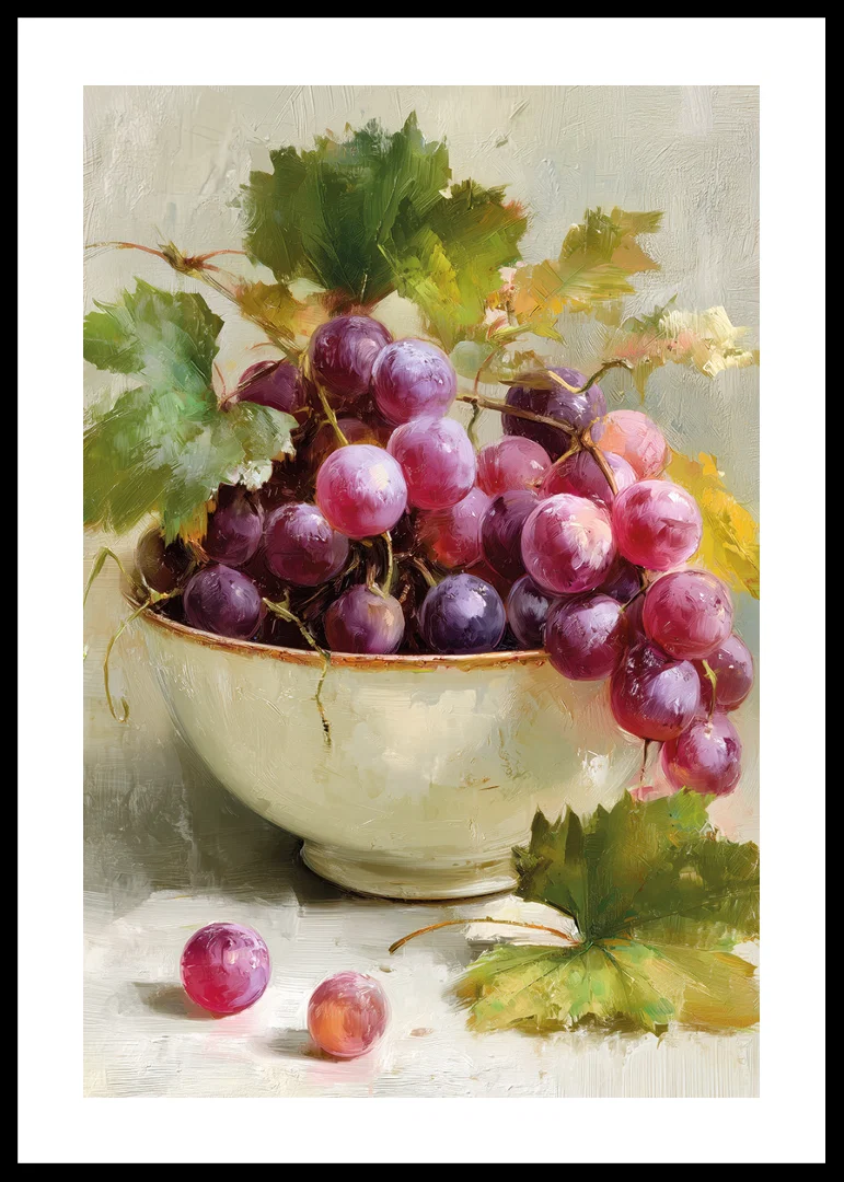 Delicious grapes in a classic bowl provide timeless elegance-12
