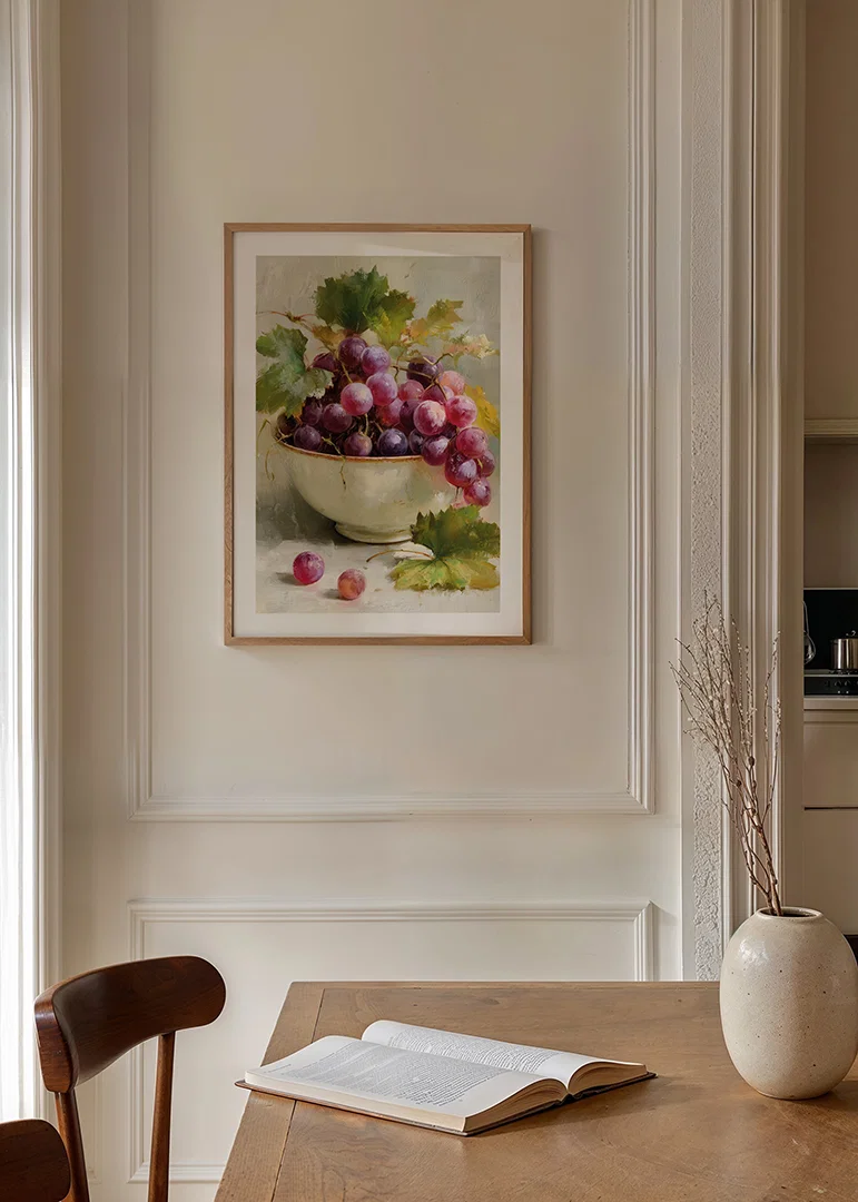 Delicious grapes in a classic bowl provide timeless elegance-12
