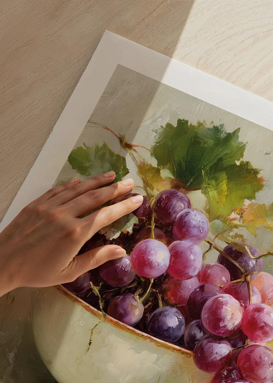 Delicious grapes in a classic bowl provide timeless elegance-12
