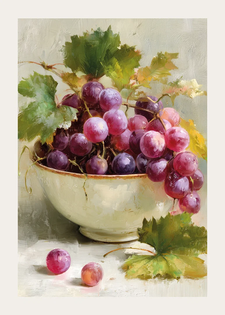 Delicious grapes in a classic bowl provide timeless elegance-12