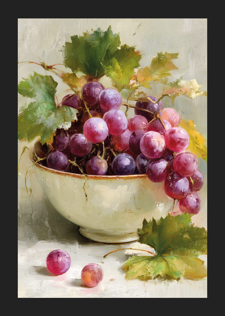 Heerlijke druiven in een klassieke kom zorgen voor tijdloze elegantie-12