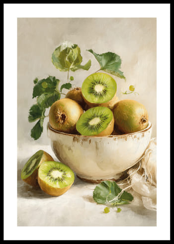 Póster Still Life Bowl With Kiwi