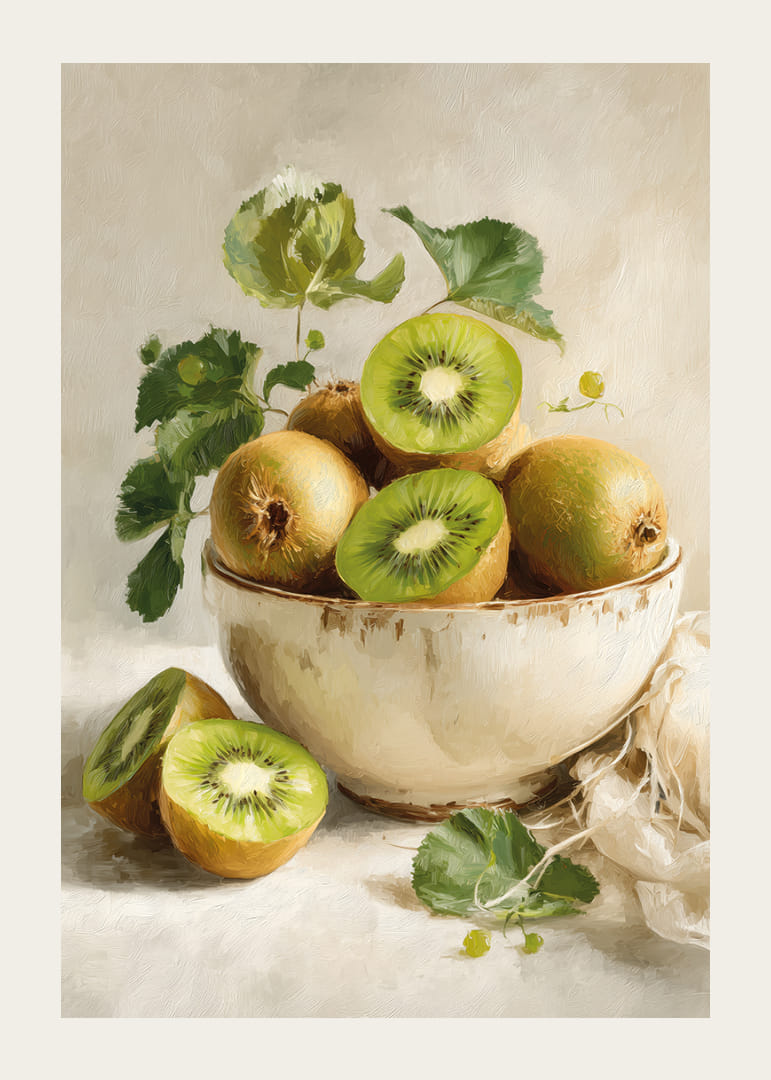Kiwi i en rustik skål spreder naturlig friskhed-12