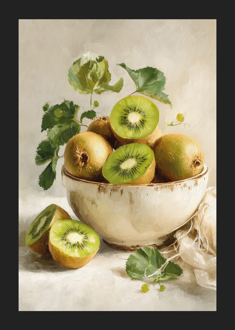 Kiwi i en rustik skål spreder naturlig friskhed-12