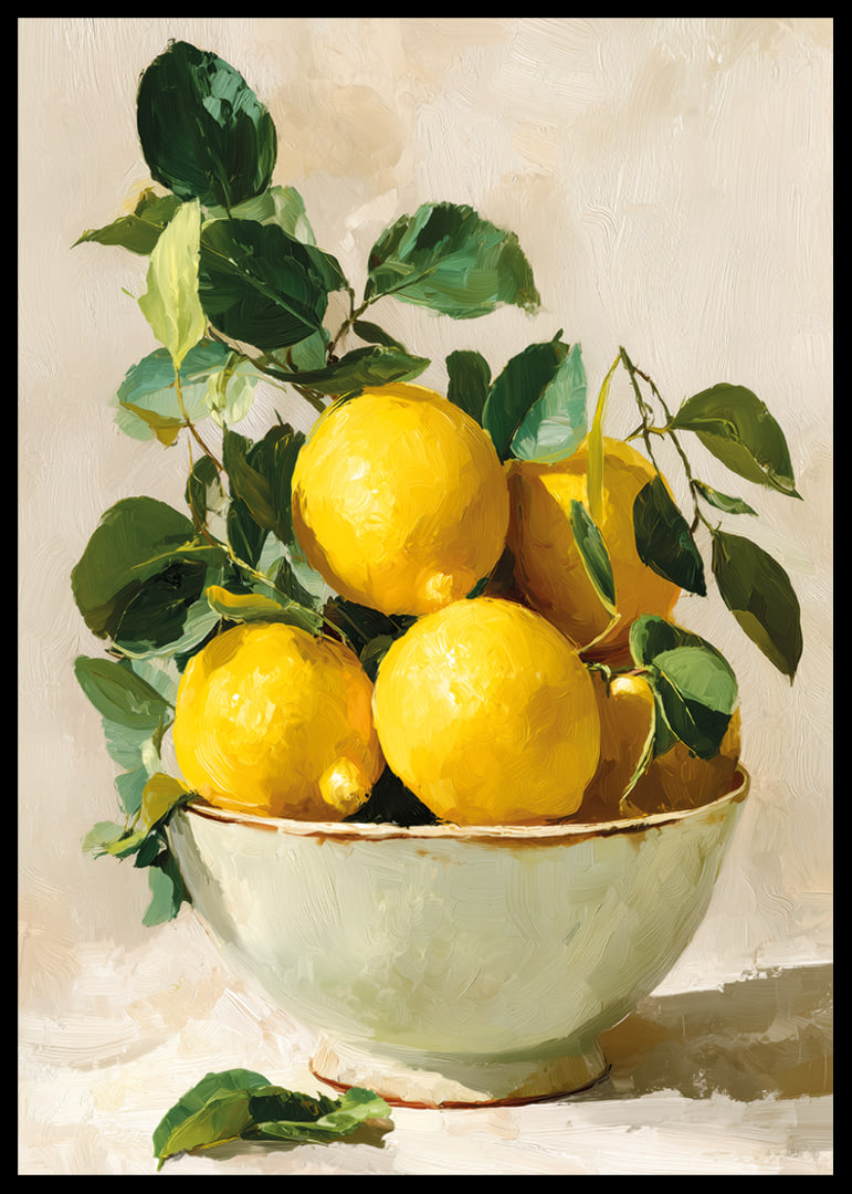 Des citrons ensoleillés égayent un bol rustique-12