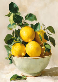 Os limões ensolarados dão um toque de cor a uma tigela rústica.-3