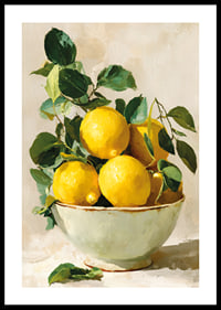 Des citrons ensoleillés égayent un bol rustique-0