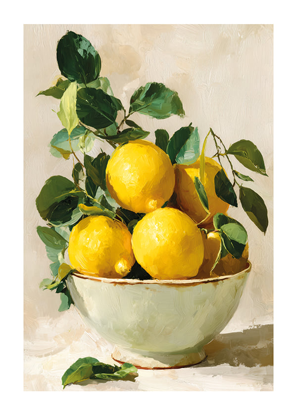 Poster Still Life Bowl With Lemon