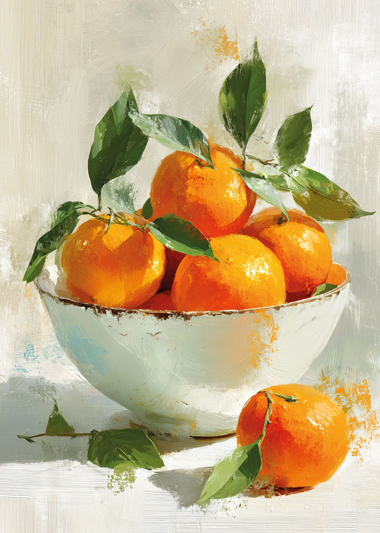 Laranjas vibrantes numa tigela espalham energia e alegria.-12