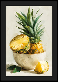 Levande ananas i konstnärlig oljestil skapar tropisk fräschhet-4