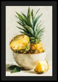 Livlig ananas i kunstnerisk oliestil skaber tropisk friskhed-4