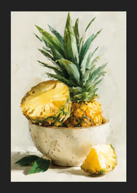 Livlig ananas i kunstnerisk oliestil skaber tropisk friskhed-5