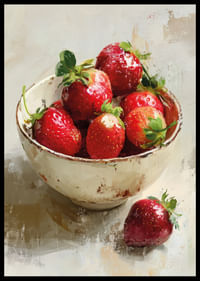 Des fraises fraîches resplendissent dans un bol rustique, empreint d'une ambiance estivale.-2