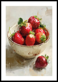 Des fraises fraîches resplendissent dans un bol rustique, empreint d'une ambiance estivale.-0