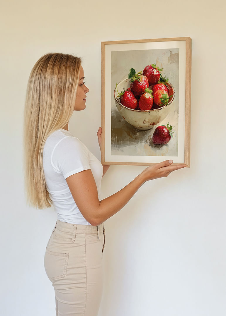 Des fraises fraîches resplendissent dans un bol rustique, empreint d'une ambiance estivale.-12