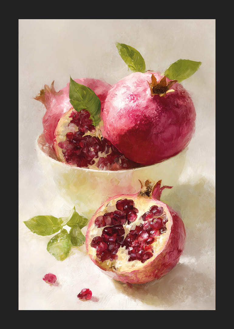 Vibrant pomegranates burst with color and freshness-12