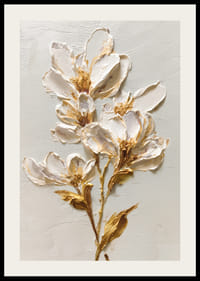 Magnolia expressive with golden brushstrokes-2