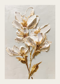 Magnolia expressive with golden brushstrokes-3
