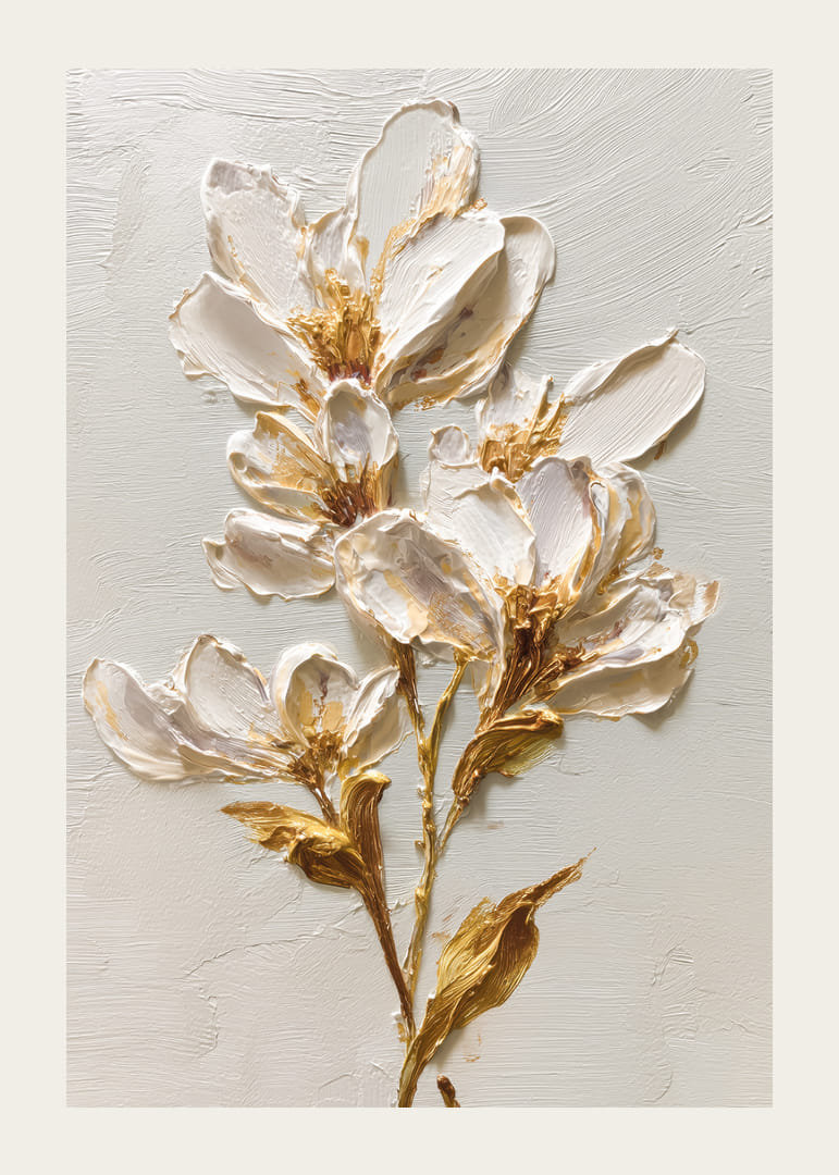 Magnolia expressive with golden brushstrokes-12