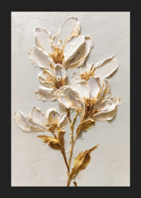 Magnolia udtryksfuld med gyldne penselstrøg-5