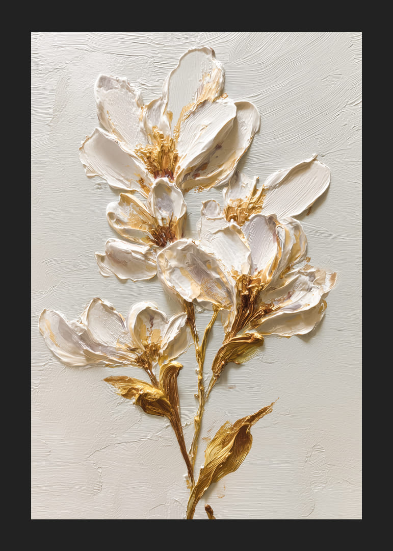 Magnolia expressive with golden brushstrokes-12