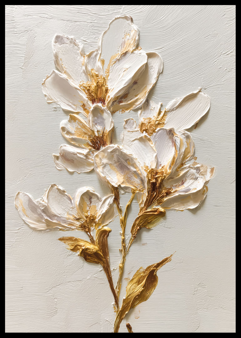Magnolia expressif aux coups de pinceau dorés-12