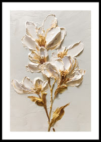 Magnolia expressif aux coups de pinceau dorés-0