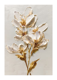 Magnolia expressif aux coups de pinceau dorés-1