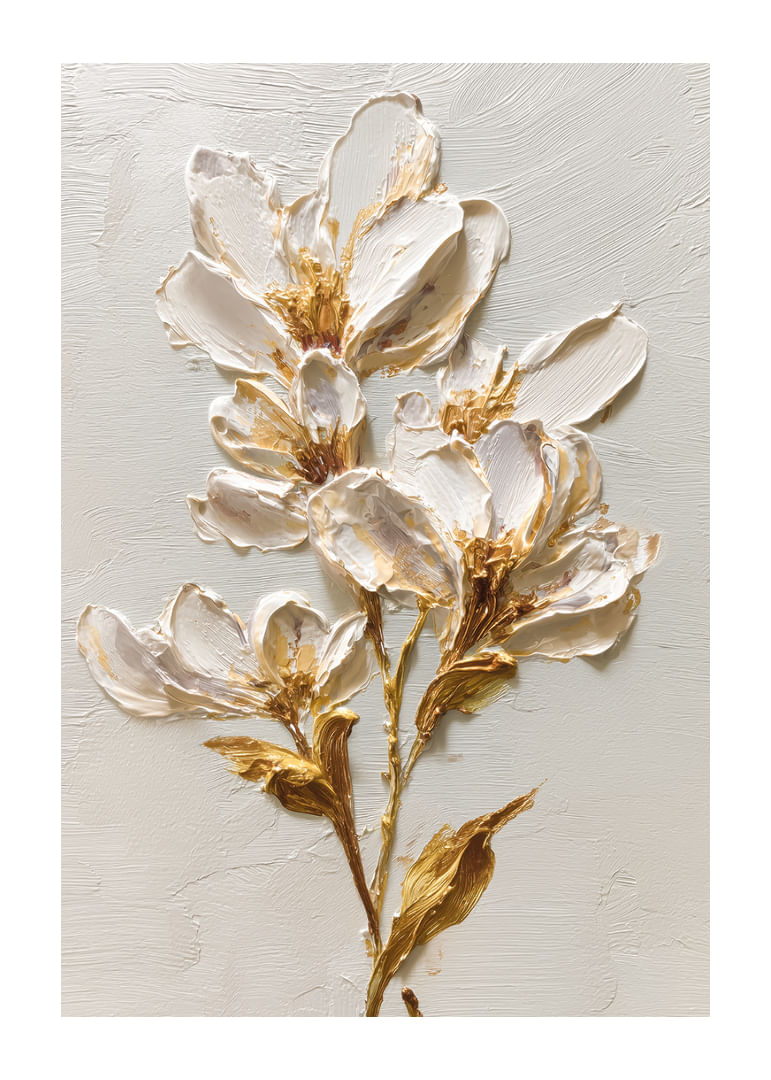 Magnolia expressif aux coups de pinceau dorés-12