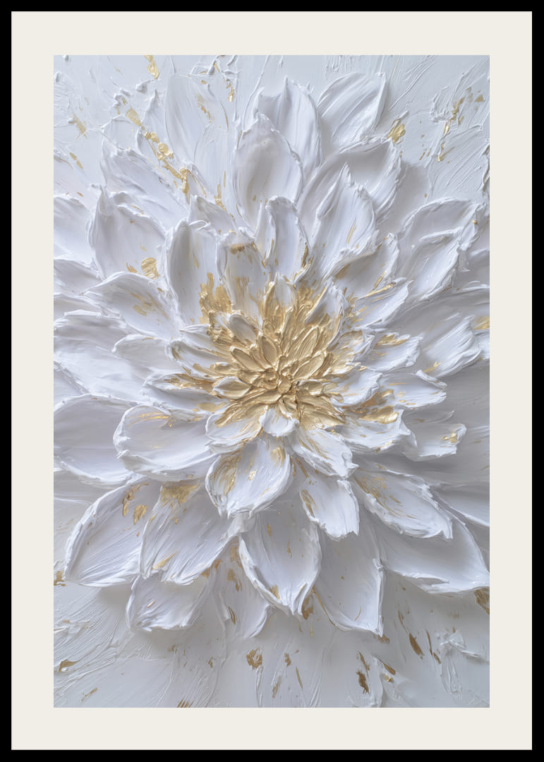 Fleur blanche aux détails dorés qui rayonnent d'élégance-12