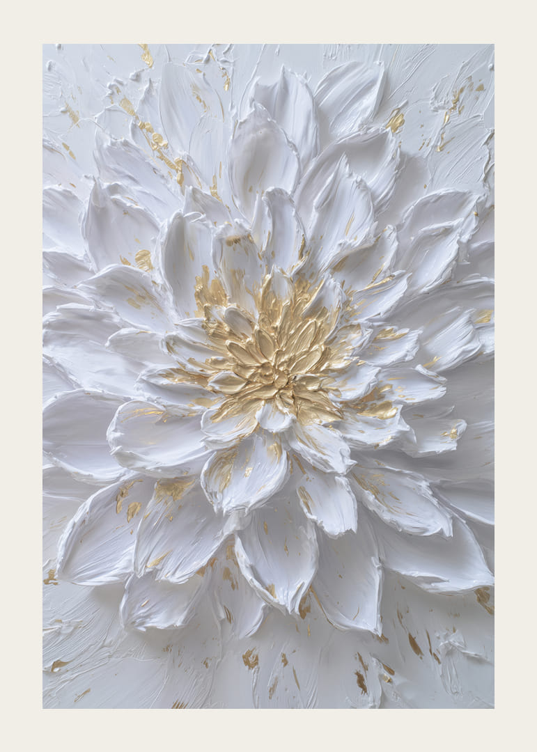 Fleur blanche aux détails dorés qui rayonnent d'élégance-12