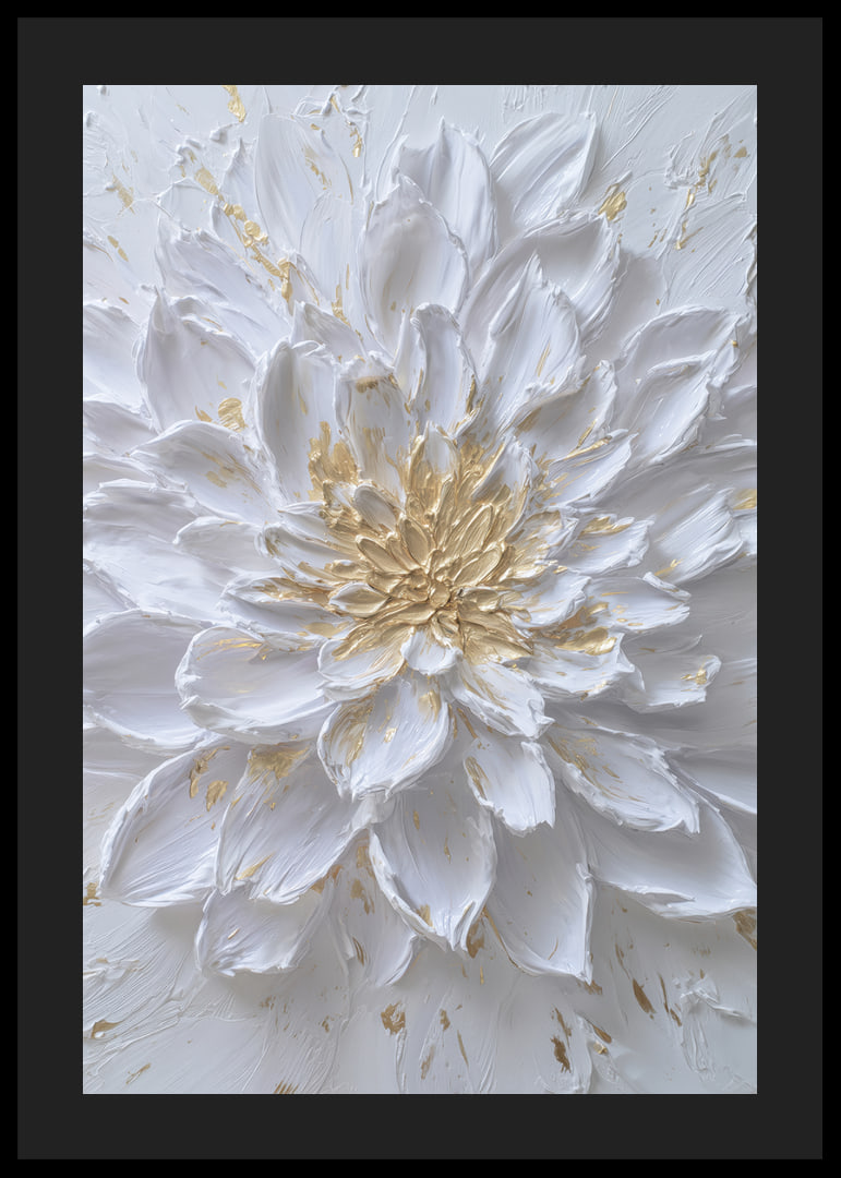 Witte bloem met gouden details die elegantie uitstralen-12