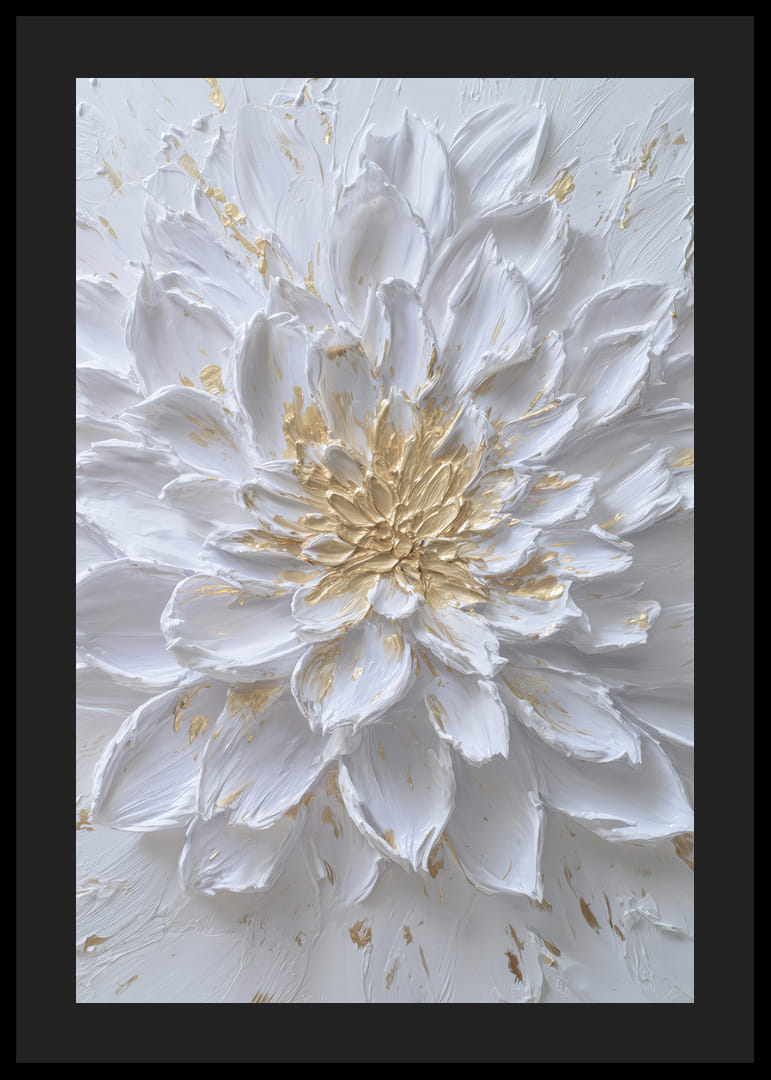 Fleur blanche aux détails dorés qui rayonnent d'élégance-12