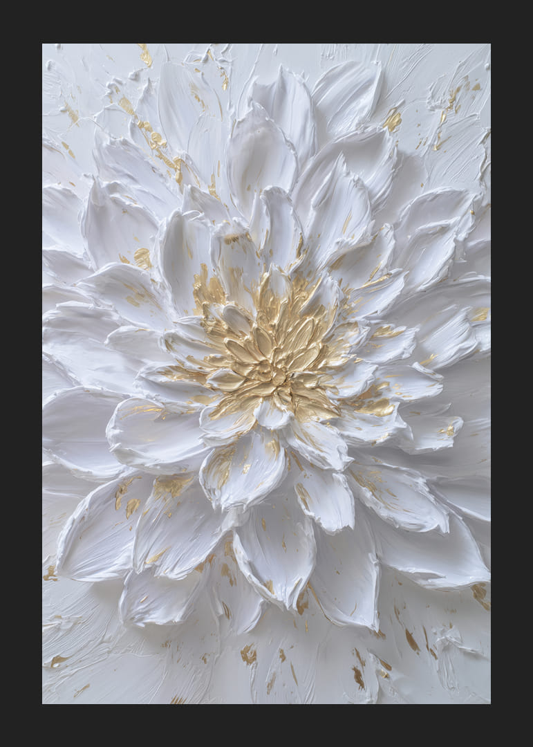 Fleur blanche aux détails dorés qui rayonnent d'élégance-12