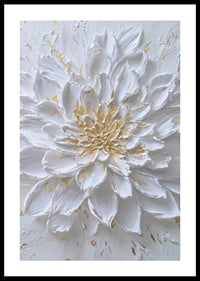 Witte bloem met gouden details die elegantie uitstralen-0