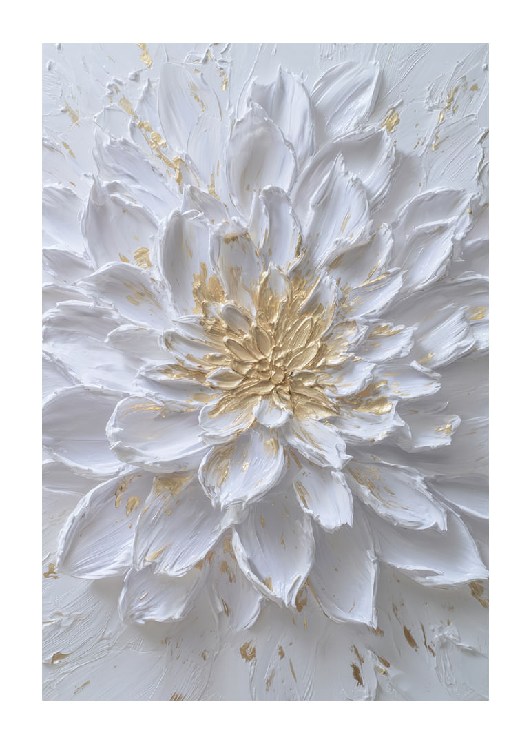 Witte bloem met gouden details die elegantie uitstralen-12