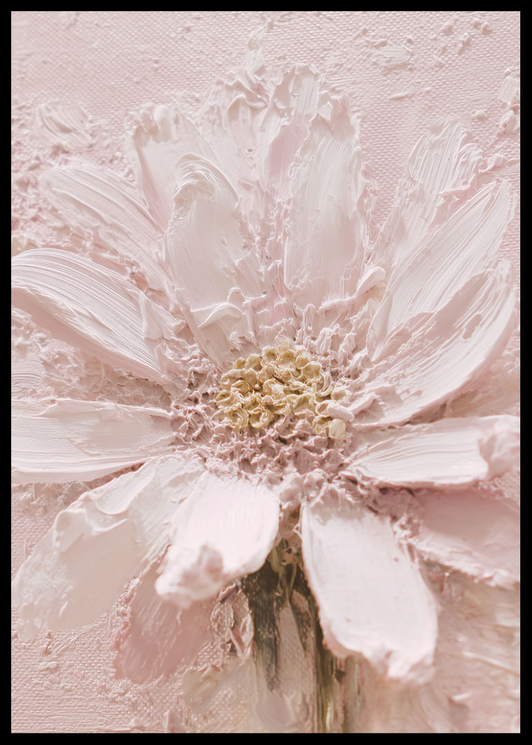 Zachte penseelstreken vormen een dromerige bloem in lichtroze-12