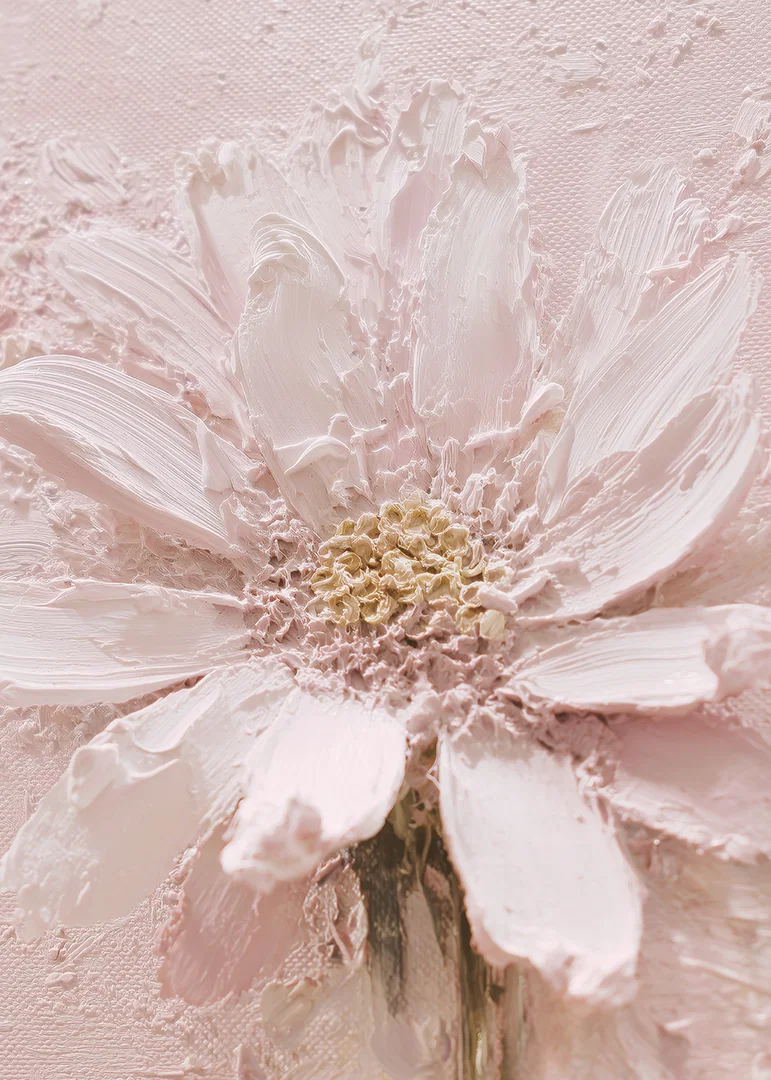 Soft brushstrokes shape a dreamy flower in light pink-12