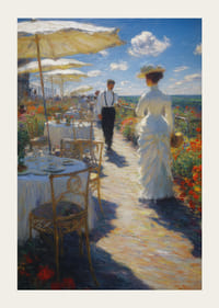 Une scène ensoleillée d'élégance et de style intemporel dans un magnifique jardin-3