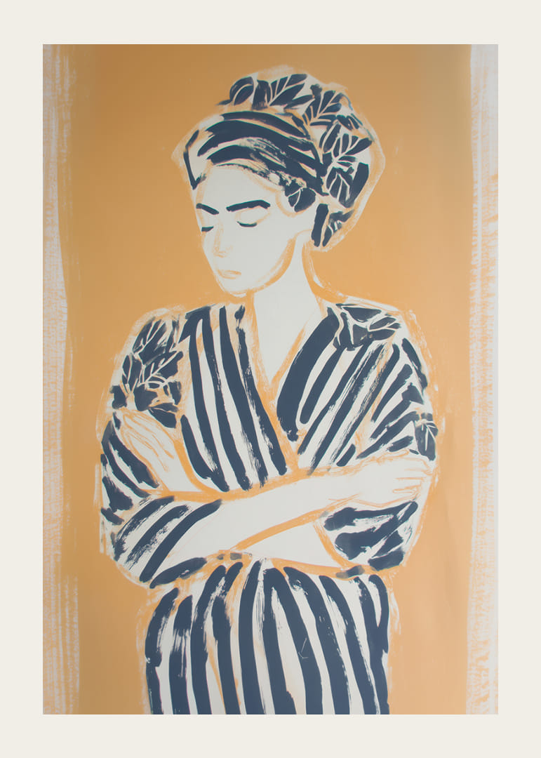 Relaxed woman in warm colors creates harmony-12